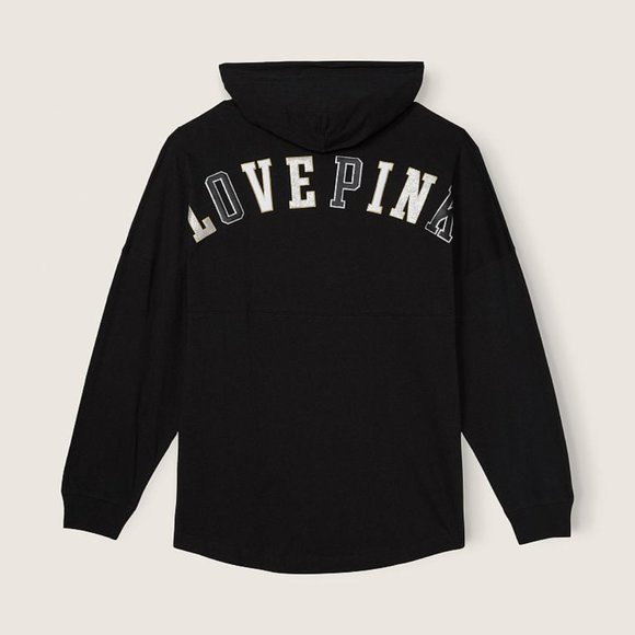 VS PINK COTTON OVERSIZED HOODED T-SHIRT LARGE - Picture 2 of 5